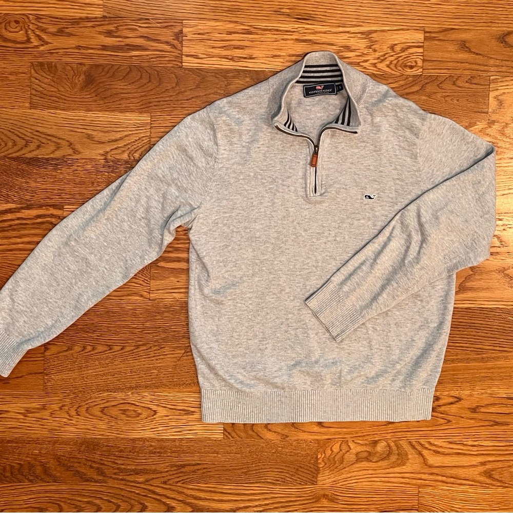 Vineyard Vines Men’s Light Gray Zip-Up Sweater